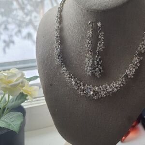 CZ Bridal Necklace and Earrings